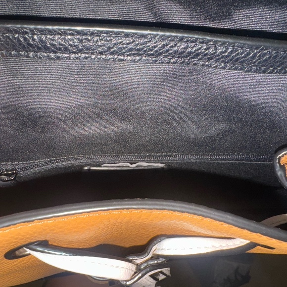 COACH Elle Pebbled Leather Backpack Light Saddle Black New with Tags Purse Bag - Picture 6 of 7